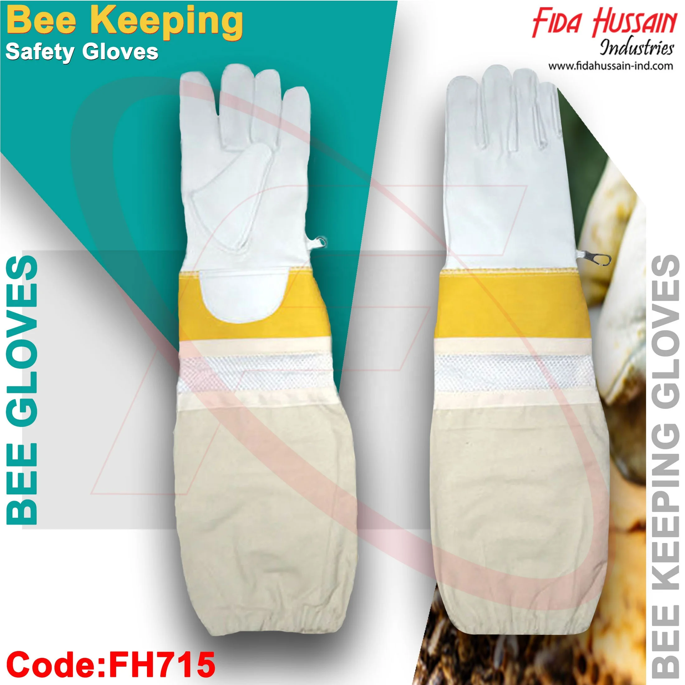 Hot Selling Wholesale Beekeeping Gloves 2024 Top Quality Premium Cowhide Leather Protective Gloves Leather gloves from Pakistan