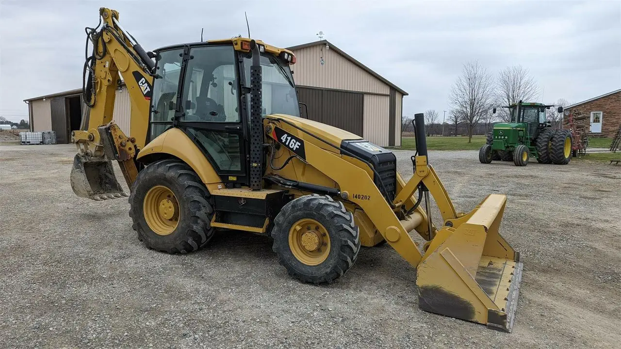 2014 погрузчик Caterpillar 416F с фронтальным погрузчиком моторный насос коробка передач гидравлический цилиндр используется