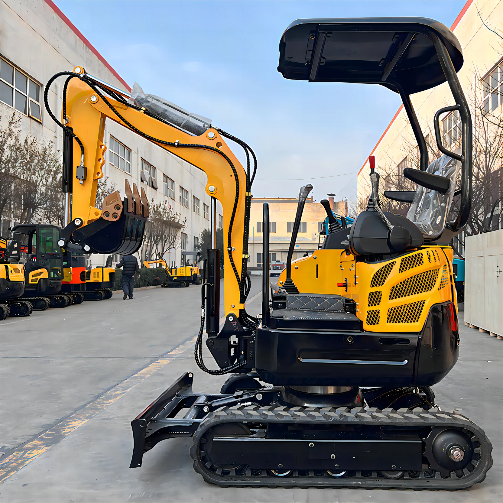 Free Shipping Construction Machinery Equipment EPA Engine Crawler Micro Digger 0.8 Ton 1 Ton 2 Ton Small Mini Excavator price