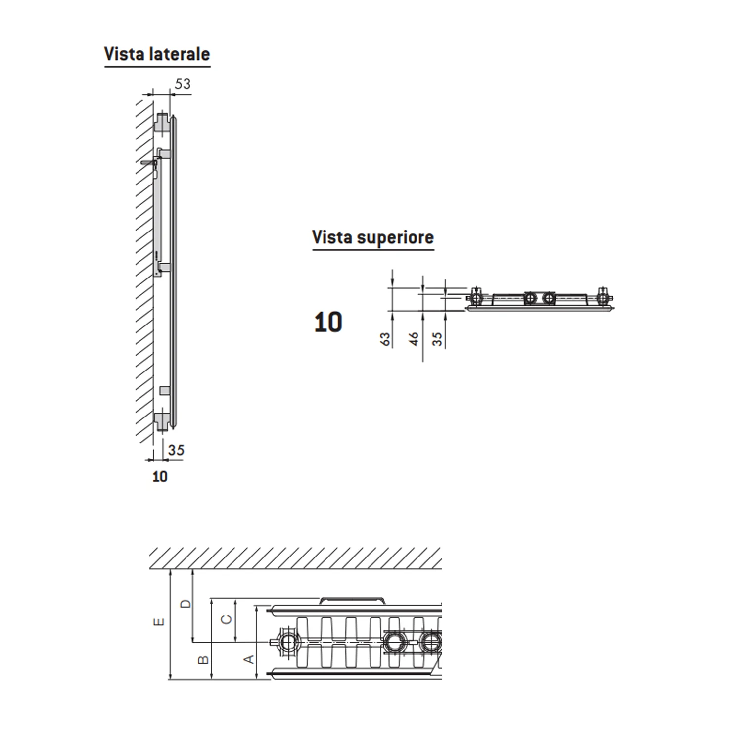 Made in Italy hydraulic decorative radiator 160x40 cm center distance 50 mm Model The Kiss of Hayez