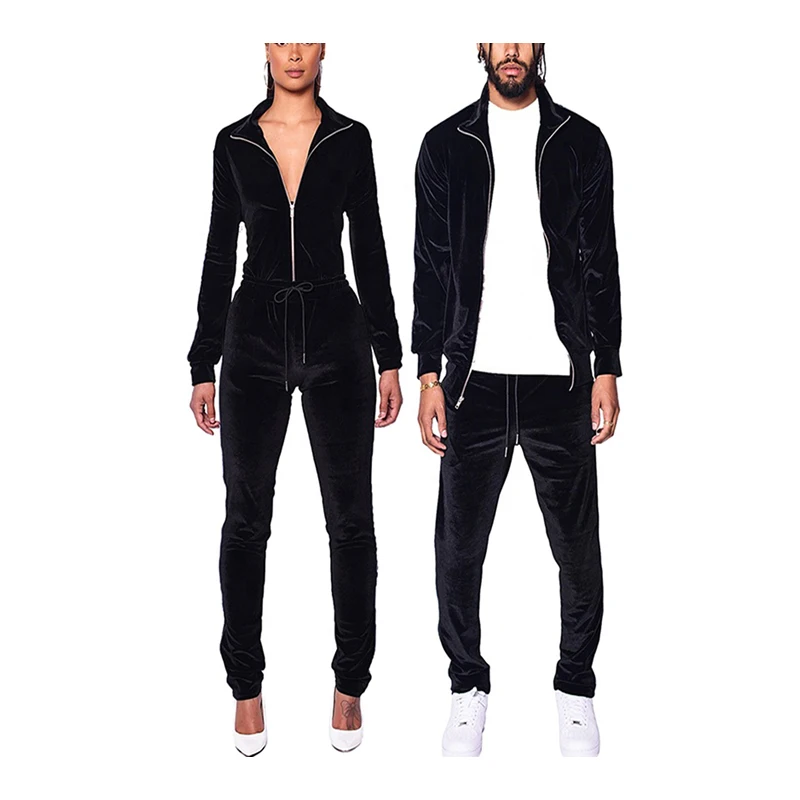 Velvet Tracksuit Tracksuits Hot Sale Velvet Jogging Polyester Velour Tracksuit For Men Multiple Colors Custom
