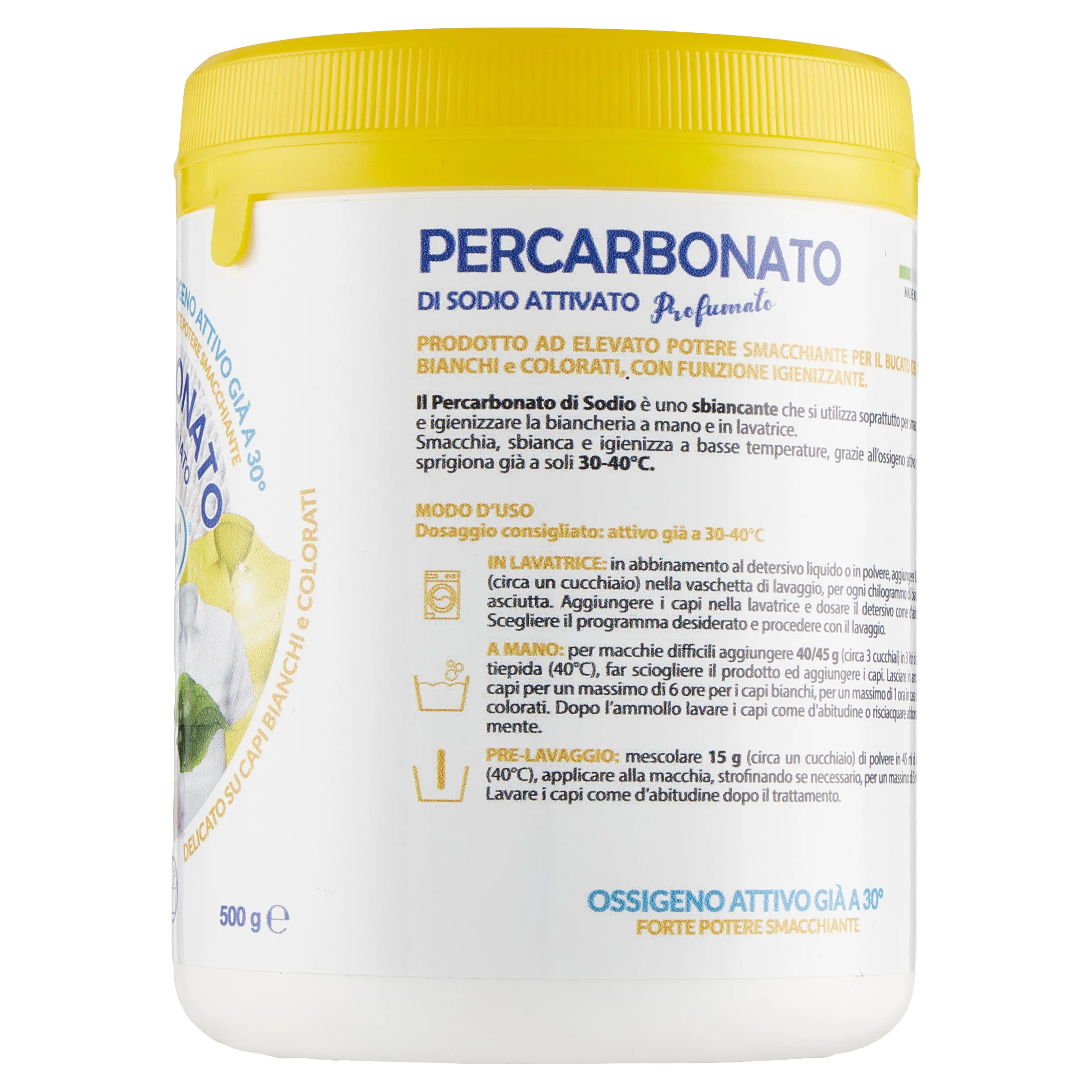 Italian High Quality Activated PERFUMED Sodium Percarbonate Laundry Stain Remover 500 g for Colored Fabrics