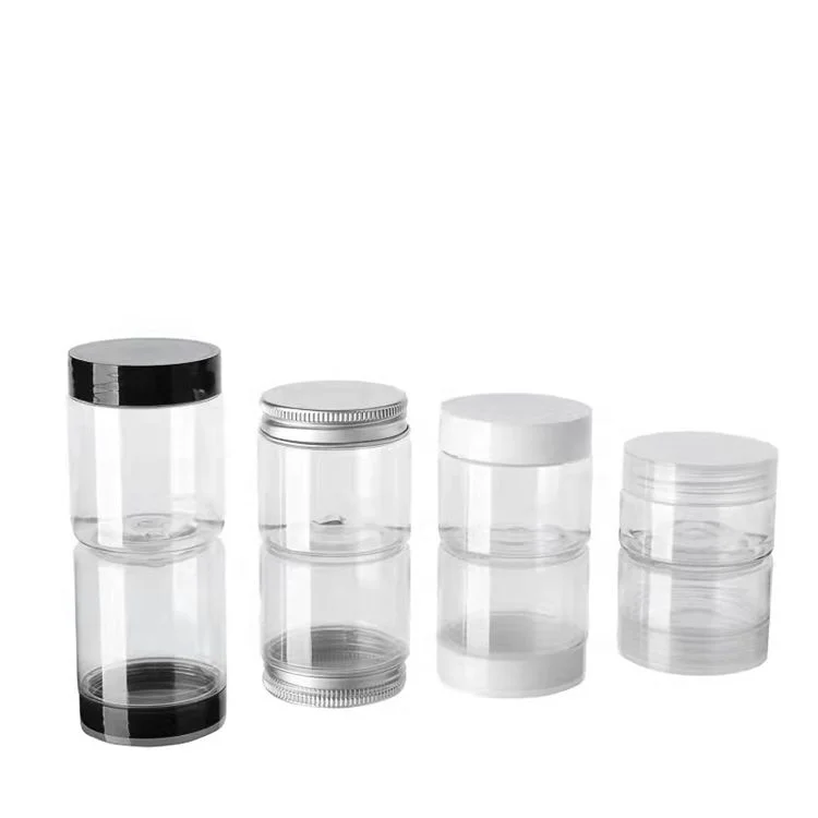 Empty storage jar packaging with lids cosmetic body scrub cream candy containers plastic jar