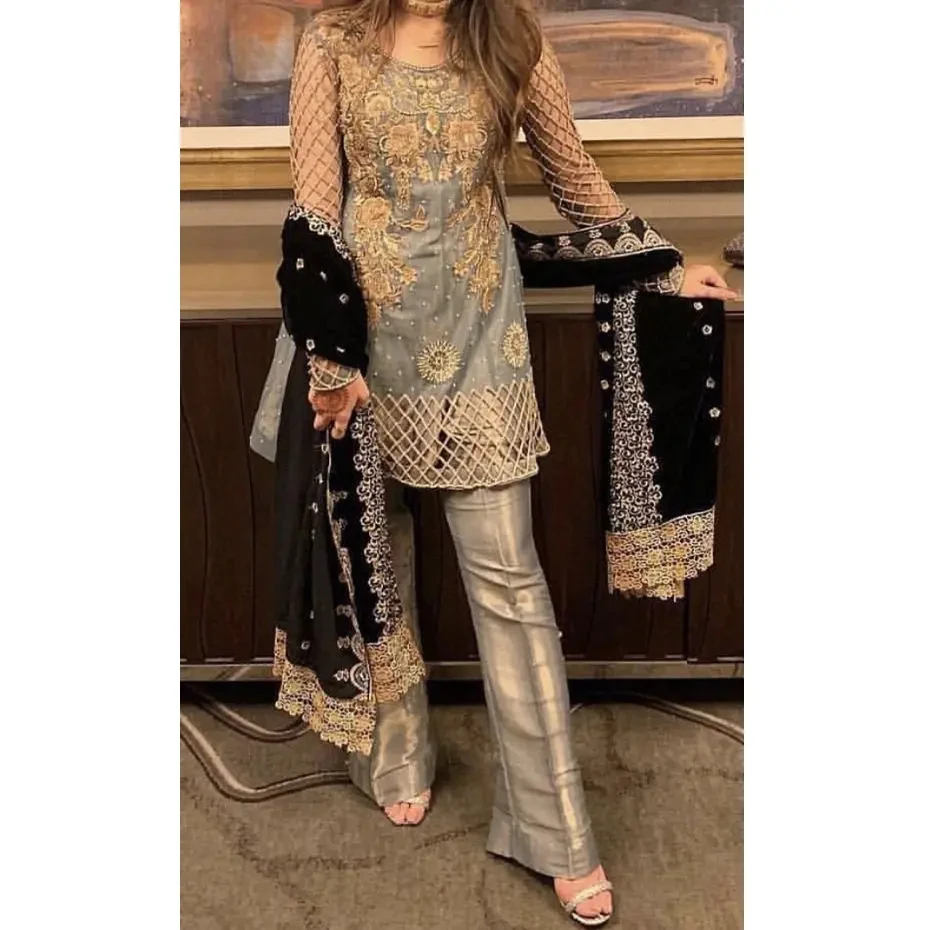 Pakistan and Indian Shalwar Kameez suits Lawn fabric formal wears Creation Lawn 3 piece suits Party-Wedding Wear for women 2024