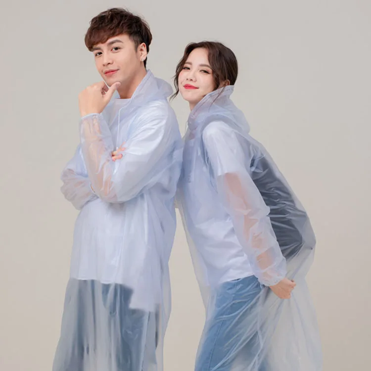 OEM Waterproof Semi White Hiking Travel Outdoor Hooded Design Fog Fashion Long Rain Jacket Transparent Winter Cheap Raincoat