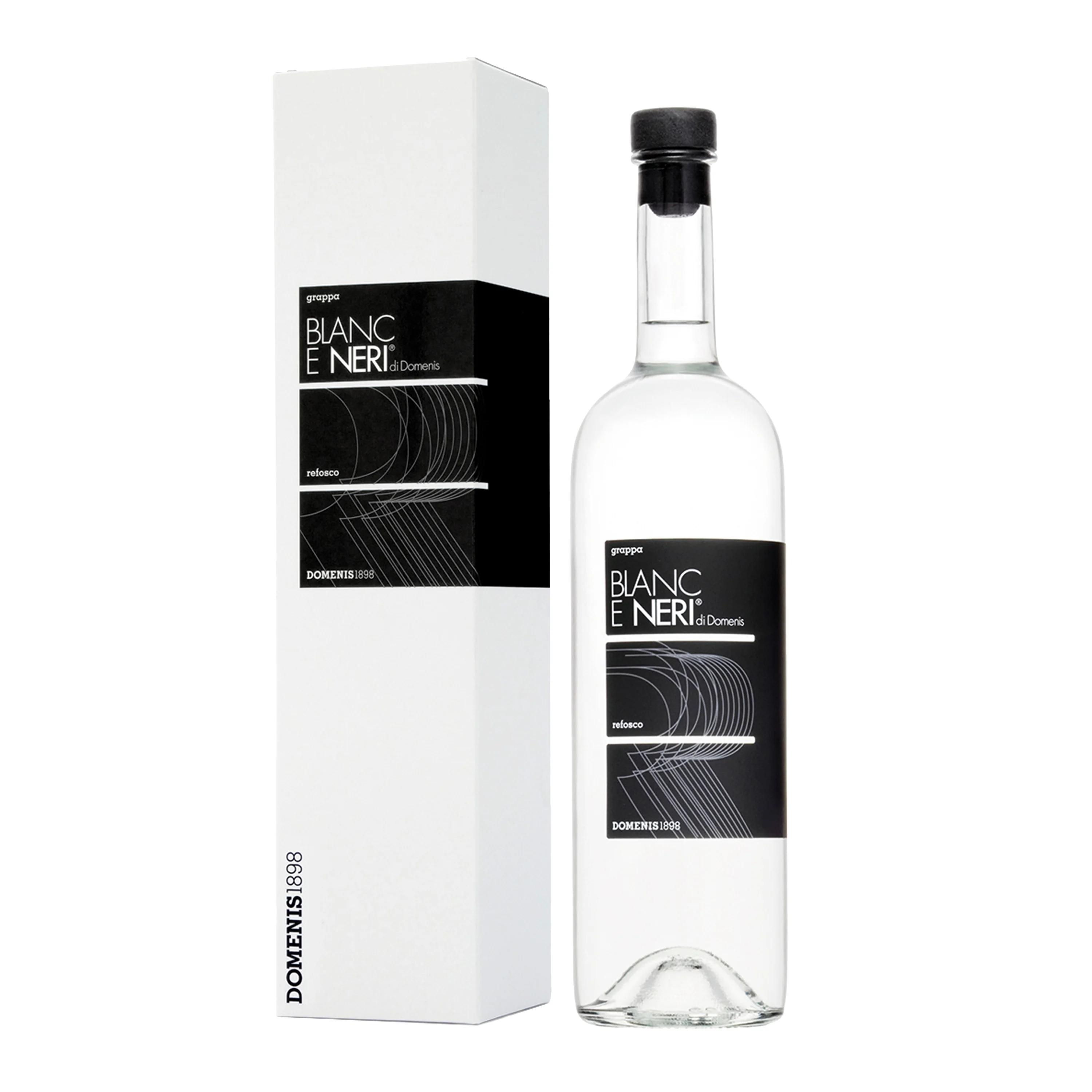 Premium Italian single varietal Grappa with moderate alcohol content Blanc e Neri Refosco 70cl