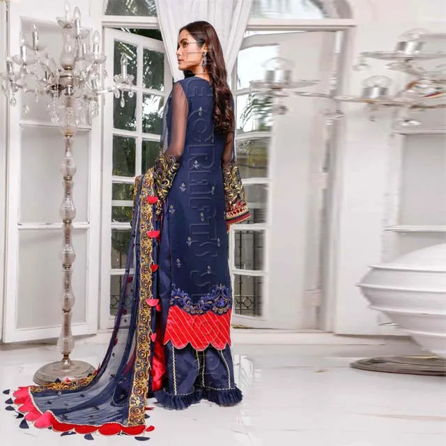 Indian Designer Pakistani Chiffon Mirror Embroidery Dress Salwar Kameez For Wedding and Party for Women Wholesale Rate