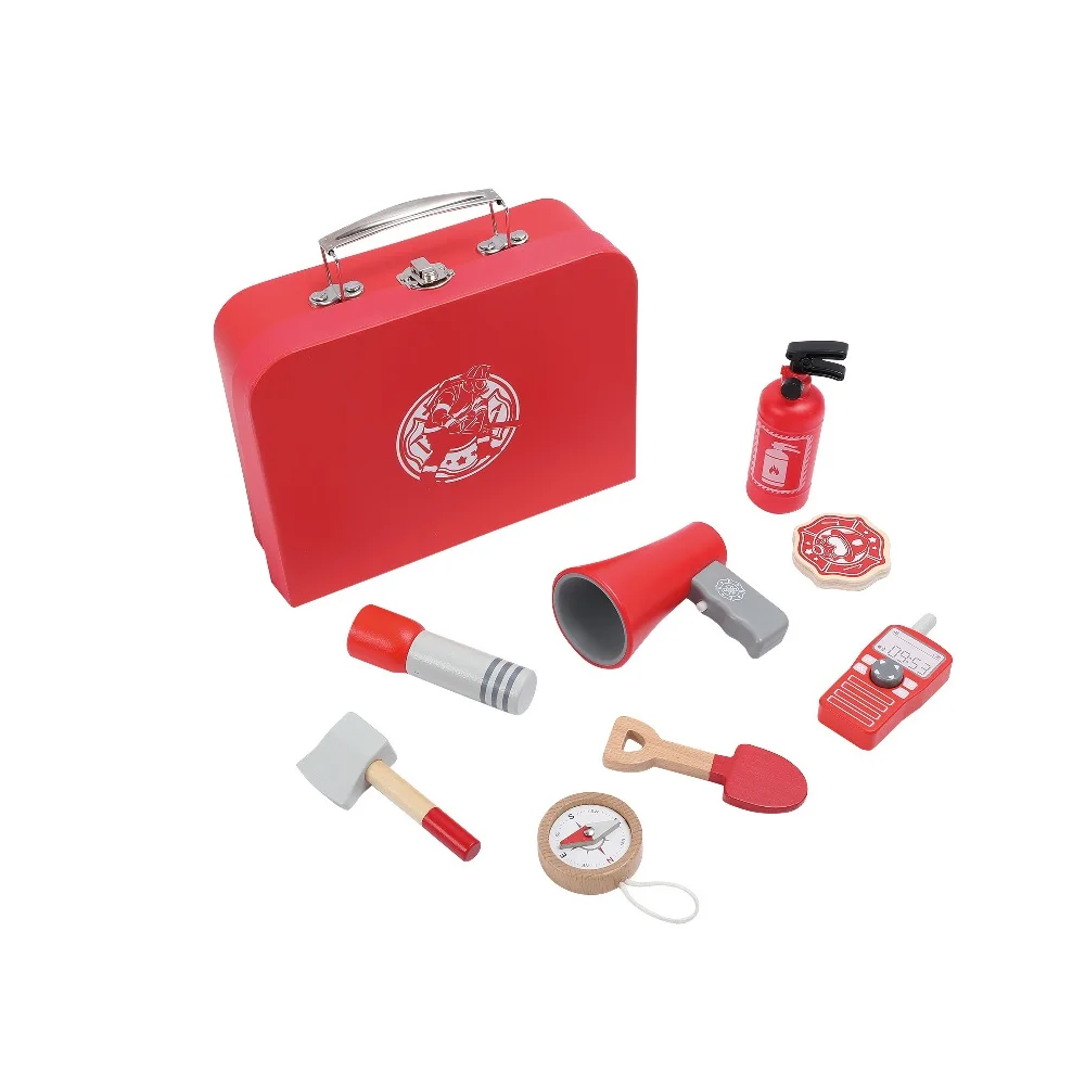 Wooden Fireman Gears Set Wooden Pretend Play Toy Set Educational Toys for Kids