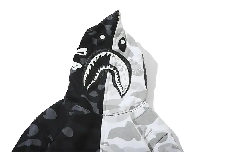 2023 Wholesale Professional Manufacturer Factory Made Cheap Price Customised Bape Full Zipper Hoodie Color Block Hoodie For Men
