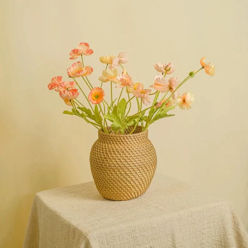 Home decorators rattan floor vase large quantity customized sizes for living room big flower table vases eco products