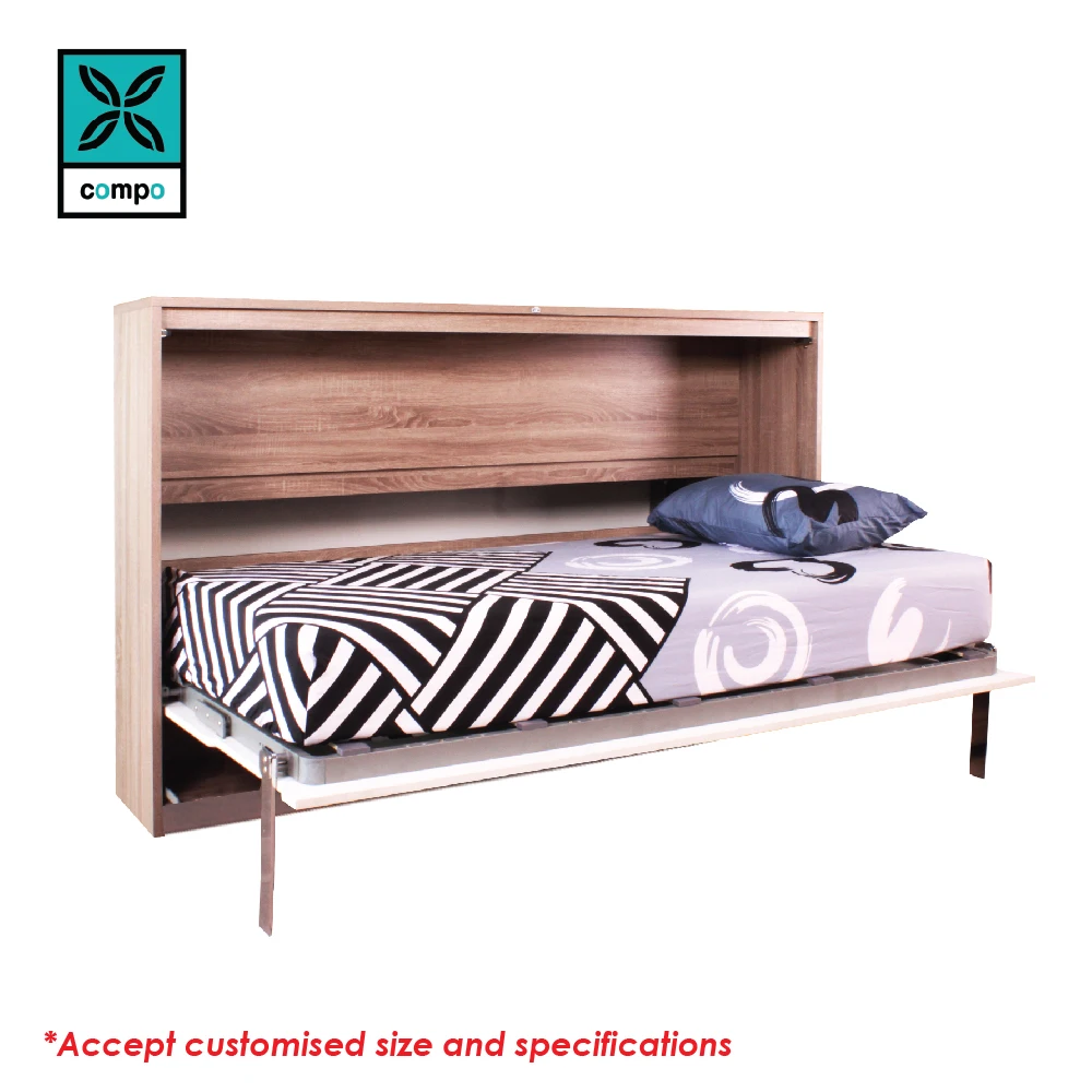 customize size wall bed hardware and mechanism with gas spring and table hidden bed space saving murphy bed system