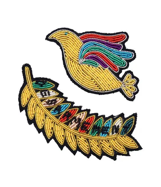 new French hand embroidery bullion wire brooch HAND  fashion brooch custom made jacket patches ladies brooch#000124