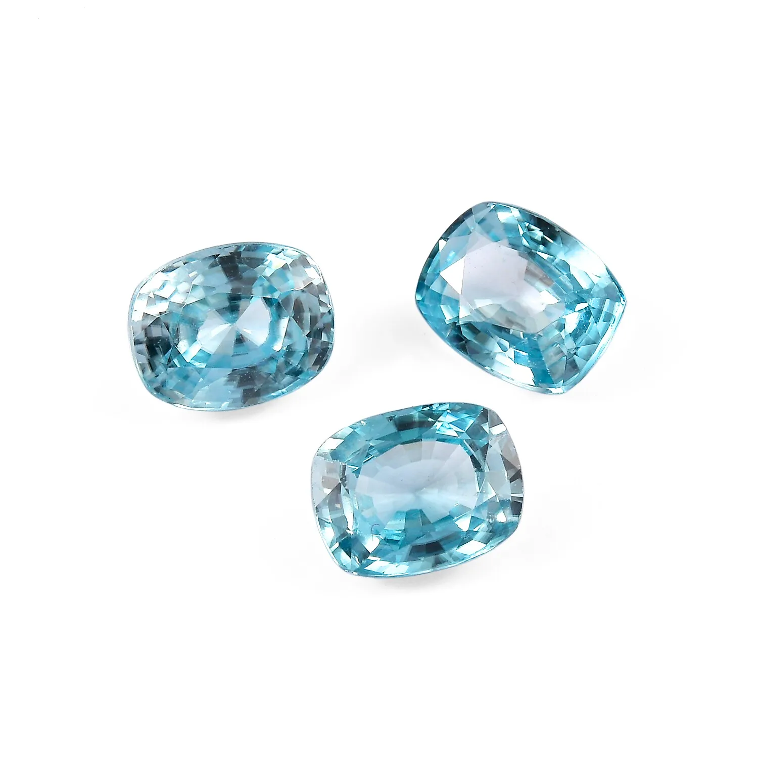 Natural Blue Zircon 9x7mm Faceted Cushion Wholesale Calibrated Sky Blue Color Natural Zircon Loose Gemstone For Jewelry Making