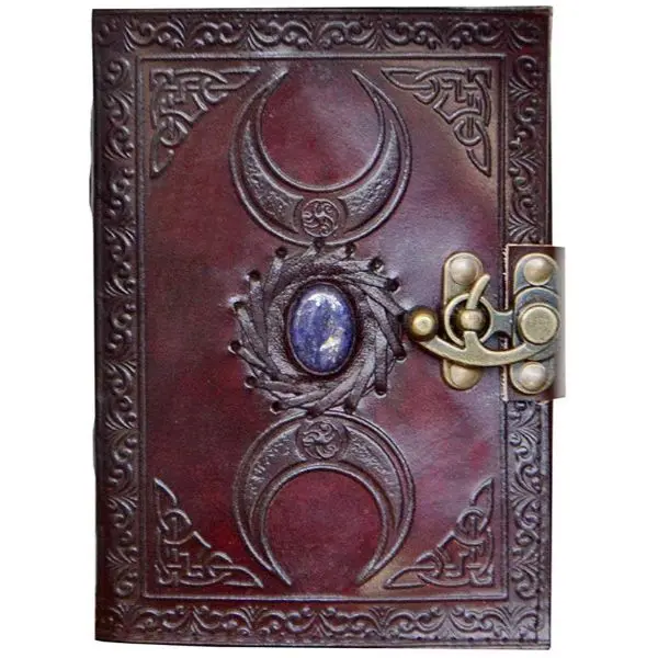 Тройной дизайн Луны винтажная бумага кожаная обложка журнал Книга теней журнал кожаный скетчбук на заказ молочный