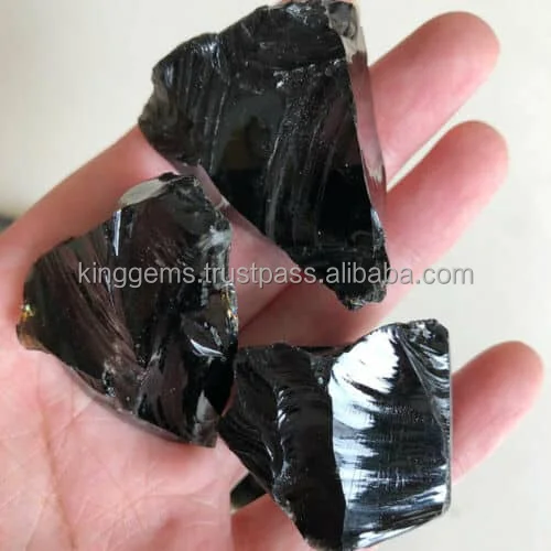 BEST SELLING WHOLESALE NATURAL BLACK OBSIDIAN ROUGH STONE FOR REIKI HEALING STONE MEDITATION OBSIDIAN RAW TUMBLED STONE
