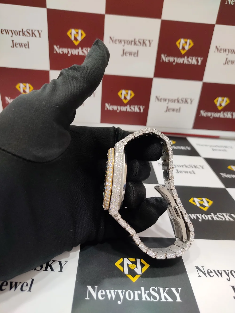 Luxury Custom Rappers Hip Hop Diamond Wrist Watch VVS Moissanite Iced Out Moissanite Diamond Watches Birthday Gift for men women