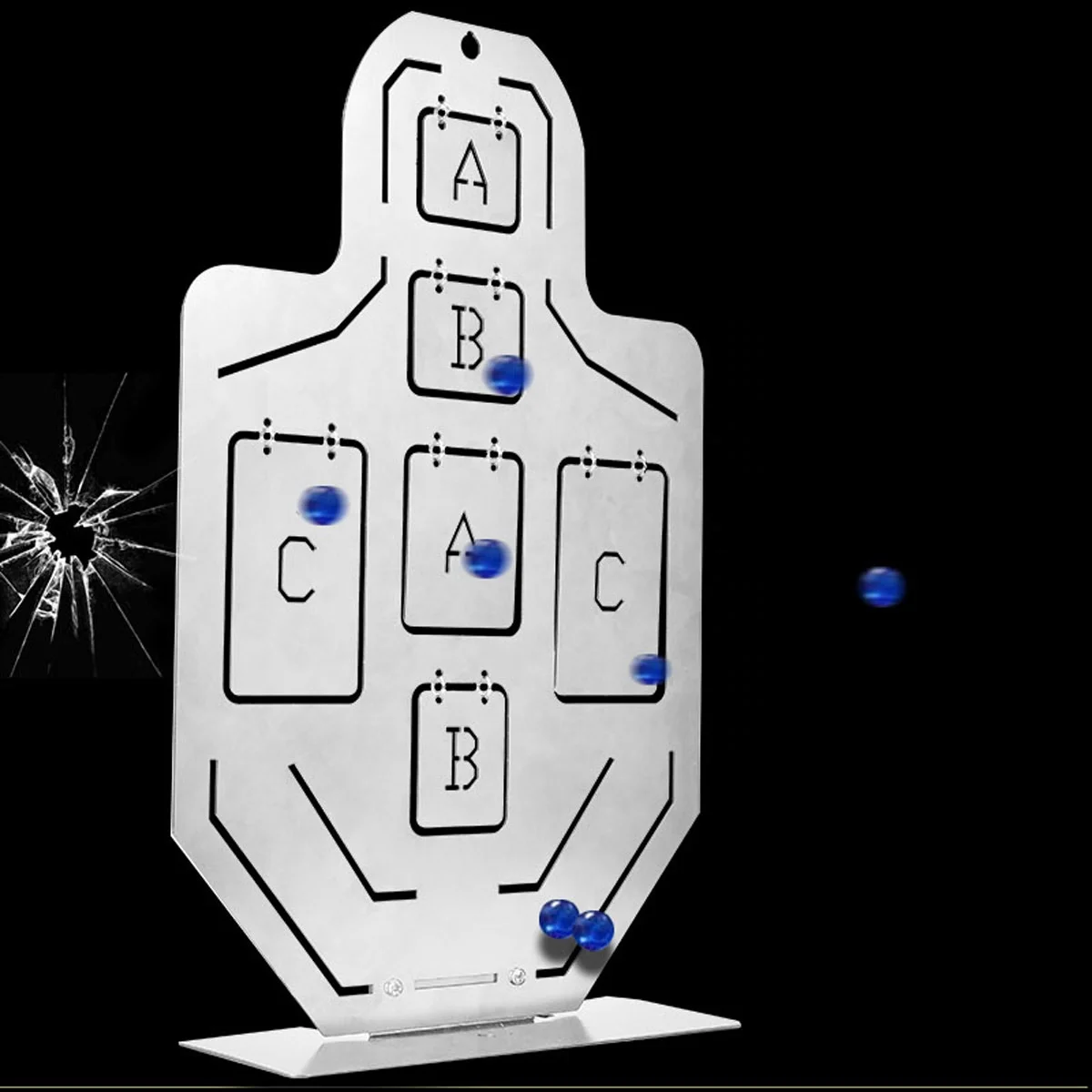 Six-point IPCS soft projectile practice target shooting live CS stainless steel target