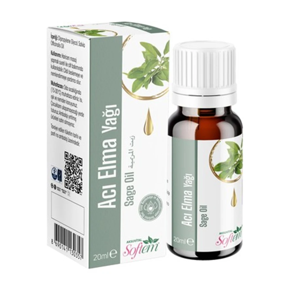 Softem HOT APPLE OIL (Sage) 20 ML Pure Essential Oil from Turkey Natural Herbal Oil Products Good Quality Best Price Aksuvital
