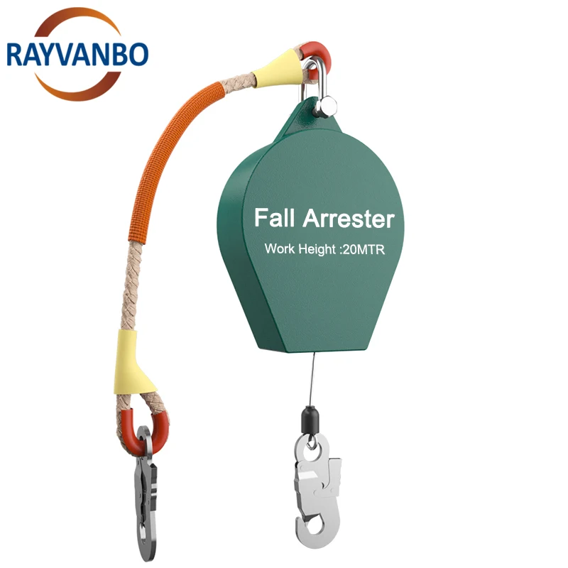 High Quality Factory Hot Sale Safety Wire Rope Grab Fall Arrester Self Retractable Lifeline Dispositivo anticaidas