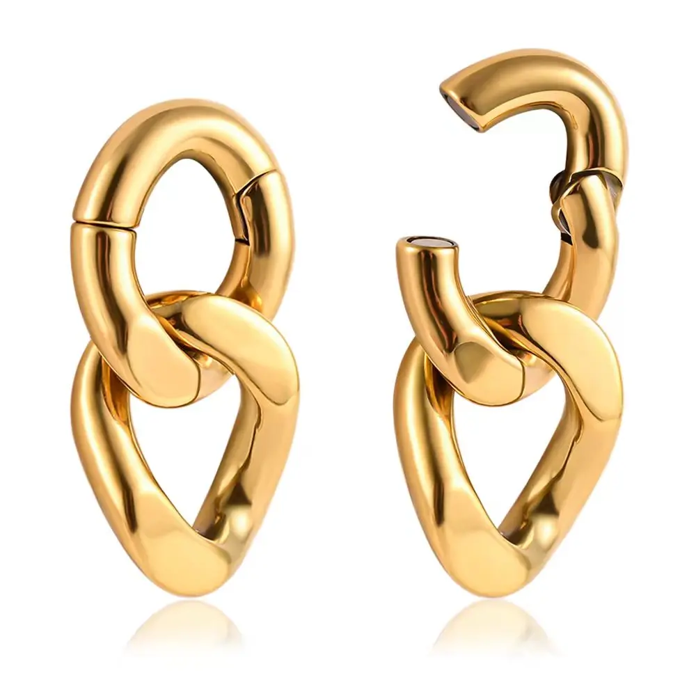 Gold Stainless Steel Piercing Jewelry Magnetic Ear Weights Gauges for Stretched Ear