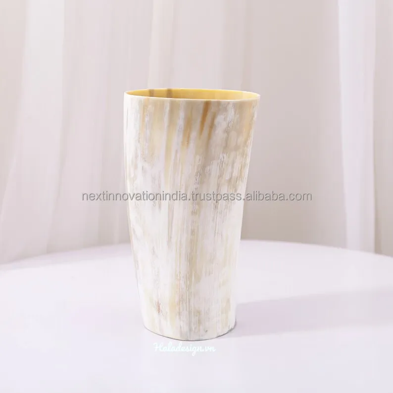 Artisan Crafted Drinking Horn Glass with Unique Hand Engraving  Premium Agate Finish by NEXT IN INDIA