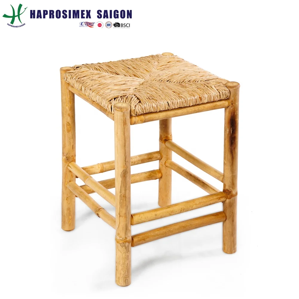 Eco-friendly Square bamboo stool bamboo chair for home supplies decoration, bamboo furniture