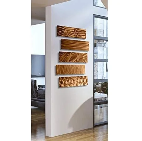 Attractive Wooden Wall Art Royal Chopping Blocks with Metal Frame Powder Coated Solid Wood Wall Art For Home Decoration