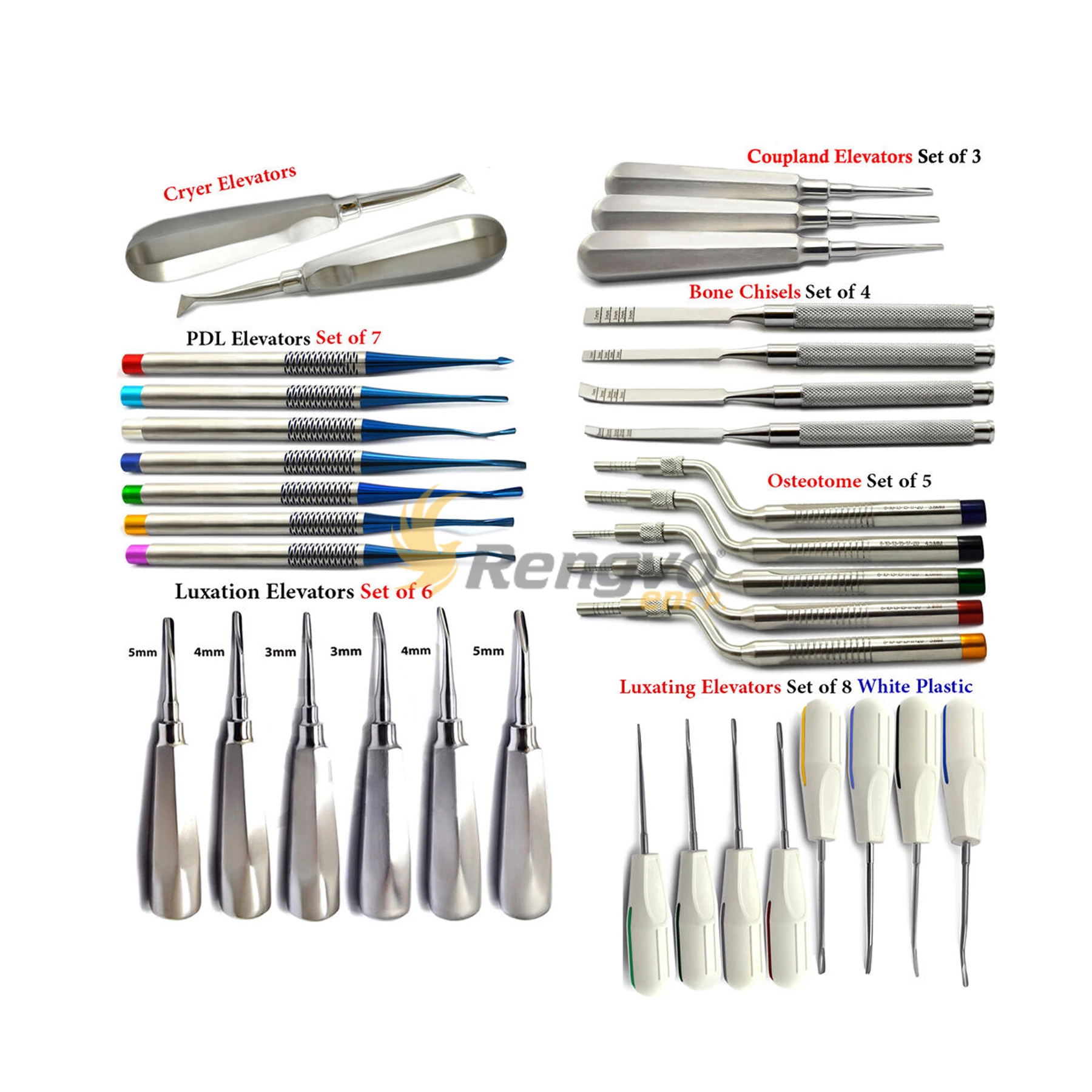 Ручной набор для удаления зубных зубов Lux лифты остеотома стальное и металлическое костное долота