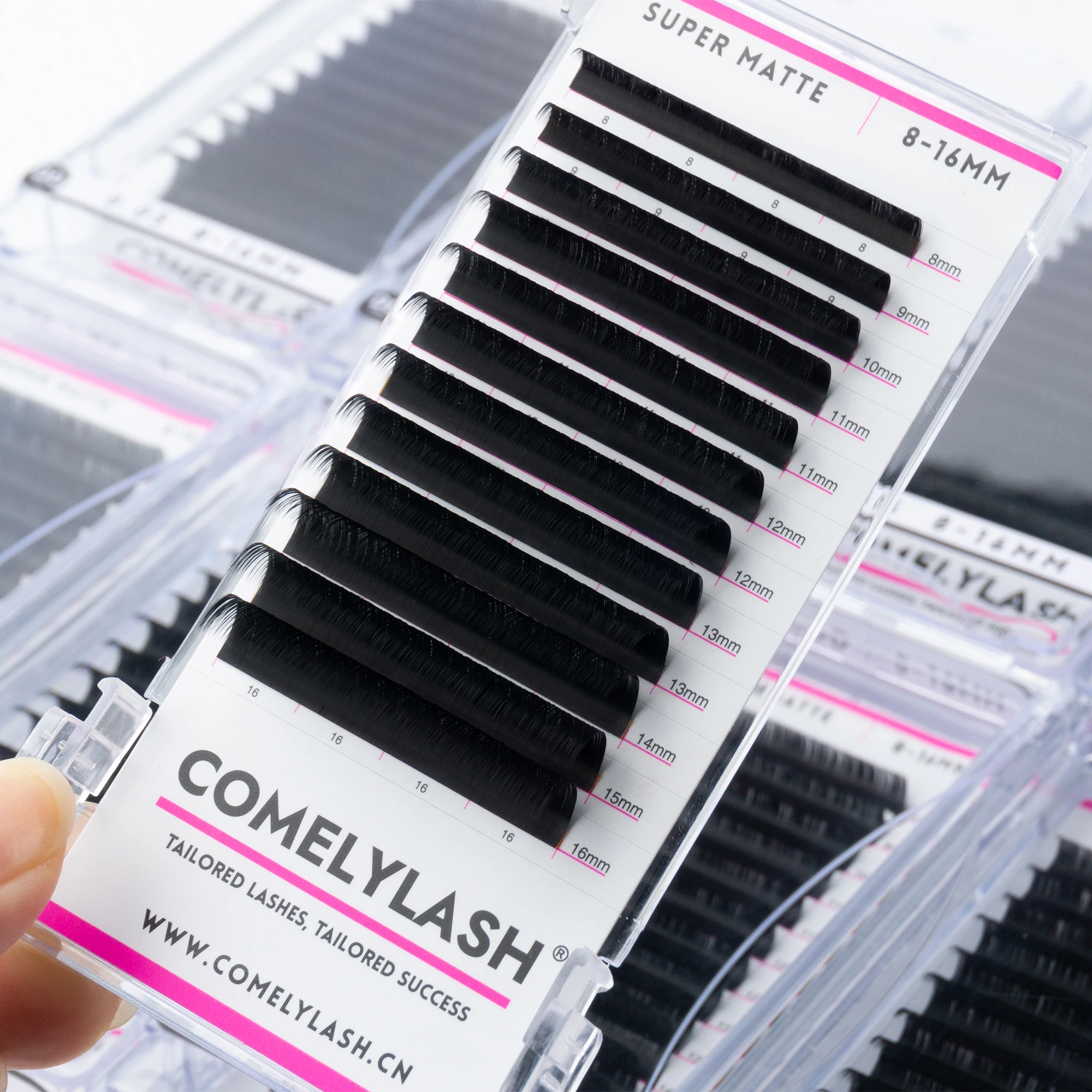 Comelylash siberian premium quality loose volume individual luxury mink silk eyelash extension lashes customize private label