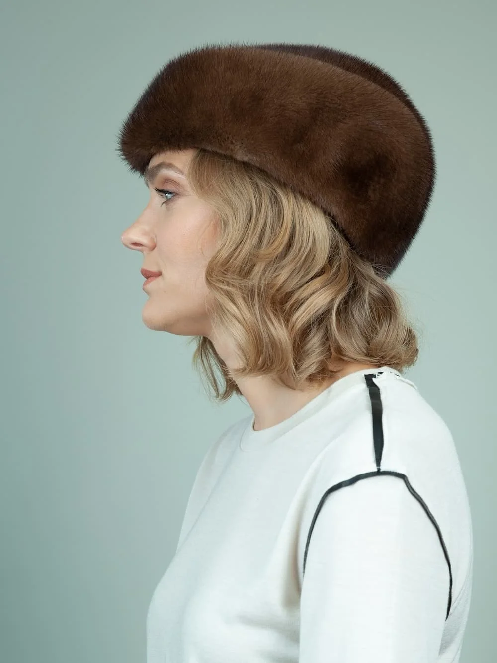 Luxury 100% Genuine Mink Fur Hat Russian style winter trapper hat for men