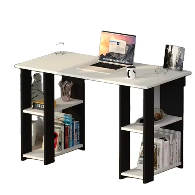Оптовая продажа Рабочий стол с книжным шкафом Детская Молодежная комната домашний офис долговечные столы для домашнего офиса белый черный коричневый