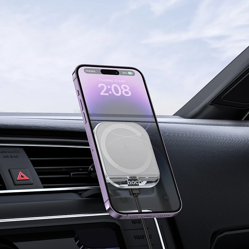 Crystal magnetic wireless fast charging car holder(air outlet)
