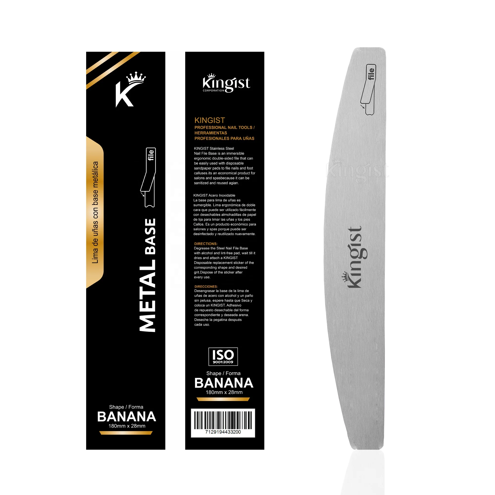 Personalised Custom 80/100/180/240 Stainless Steel Nail File Reusable Metal Nail File