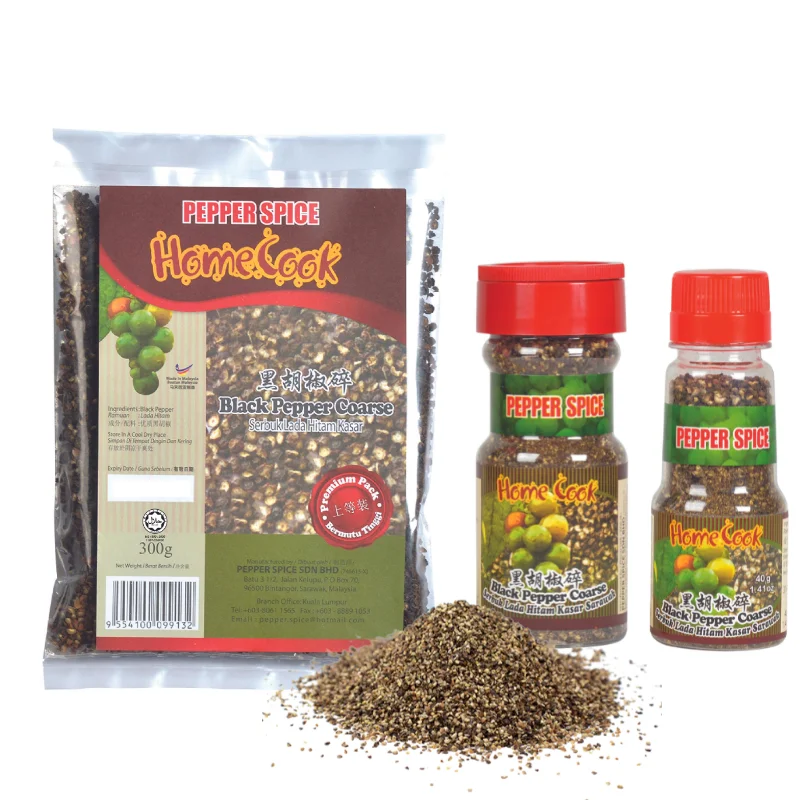 Premium Fresh Black Pepper Fine Crushed 40g Black Pepper For Dried BBQ Burger Meat Seasoning Chicken Beef Marinade Ingredients