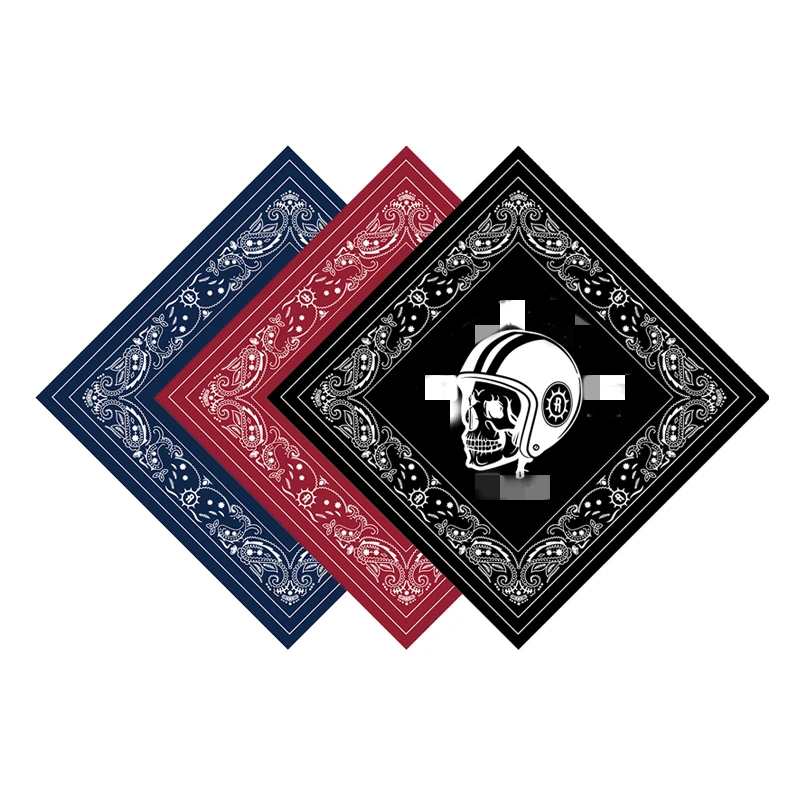 Cowboy Bandana Handkerchiefs Digital Print Head Wrap Bandana Printed With Logo