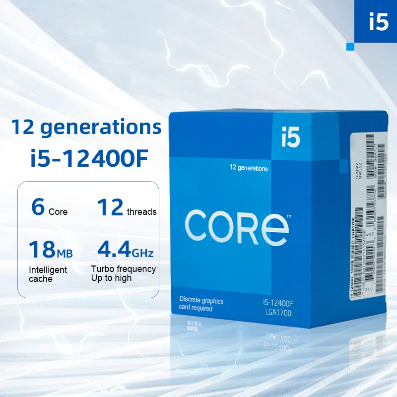Новый процессор Intel i5 12400F с шестью ядрами 12 резьбовых процессоров компьютер Procesador Computadora x99 материнская плата i9 i7 intel