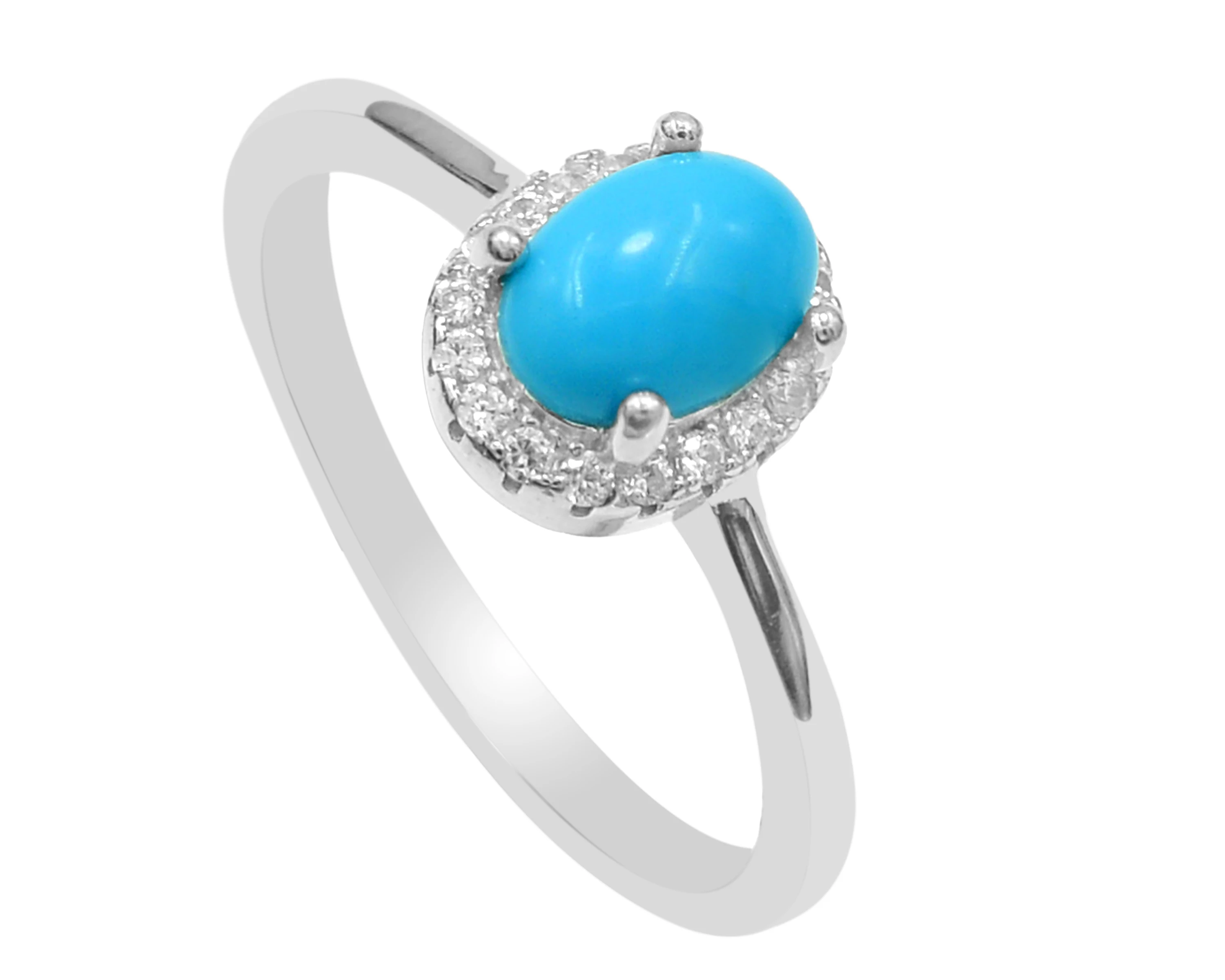 Exclusive 2023 Sale Turquoise 7x5 MM Natural Stone 925 Sterling Silver Ring Earring Pendent Jewelry Set Wholesale Export