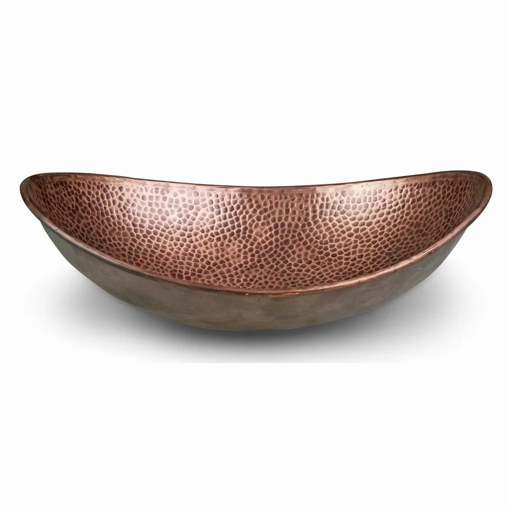 Fashionable Copper Bathroom Sink Round Without Apron Hammered 16 Gauge Polished Copper Finished Shallow Sinks And Basins
