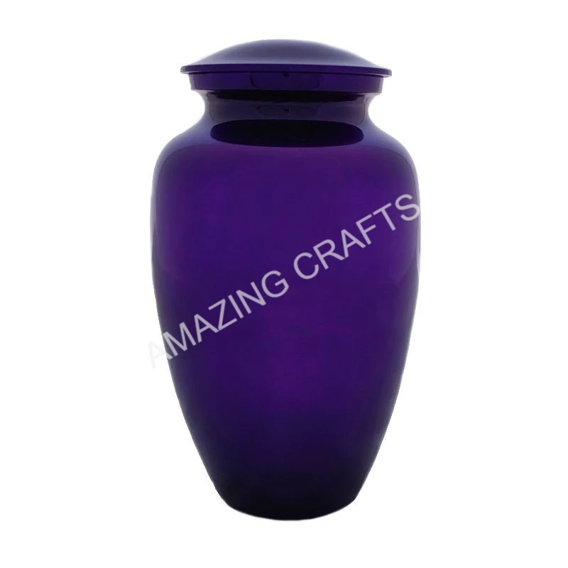Diamond Black Beautiful Best Wholesale Cremation Urns Plain Color Cheap Aluminium Cremation Urn for Human Ashes by ACW