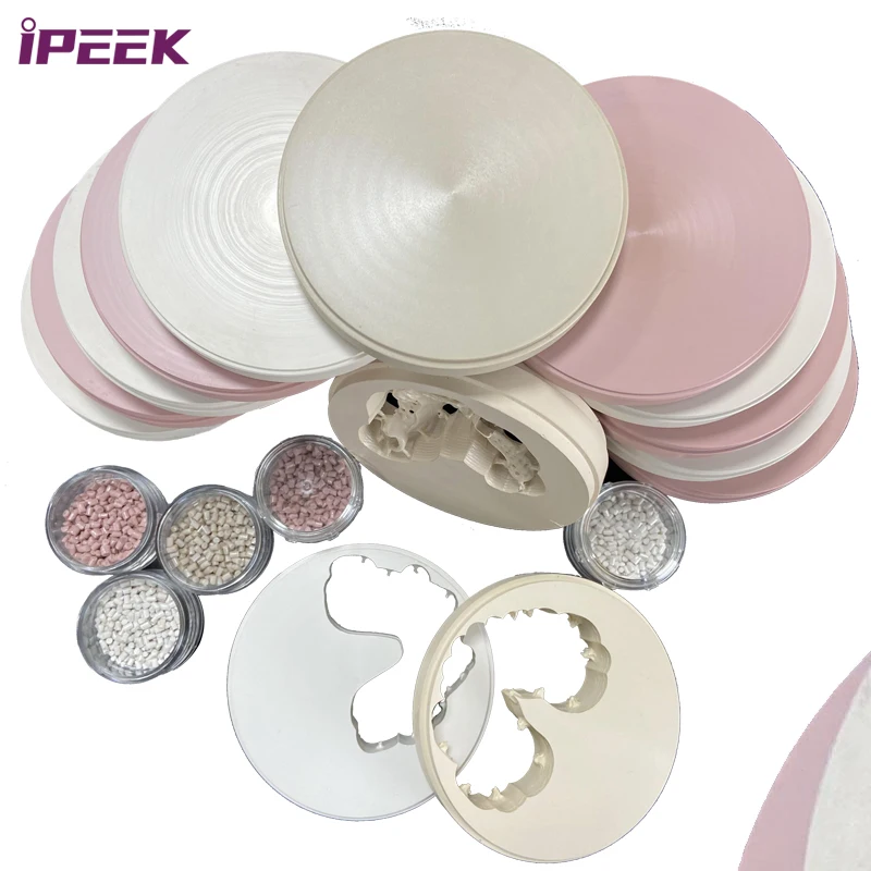 IPEEK зуб стоматологический 98 мм белый натуральный желтый гингива полиэстерон PEEK блок диск без диска для CAD CAM