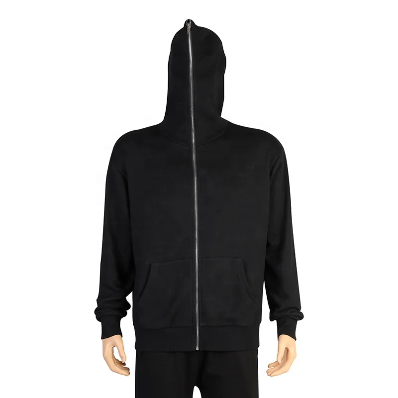 custom Logo 100% cotton French terry printed rhinestone black hoodies men blank oversized full face zipper zip up hoodie Custom