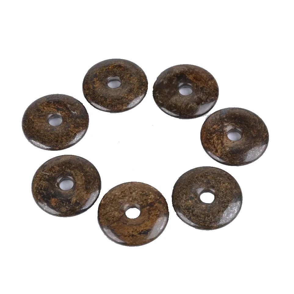 high quality Crystal Donut bronzite Beads Pendants Jewelry Making Donut Coin Pendant Gemstones For Jewelry Making wholesaler