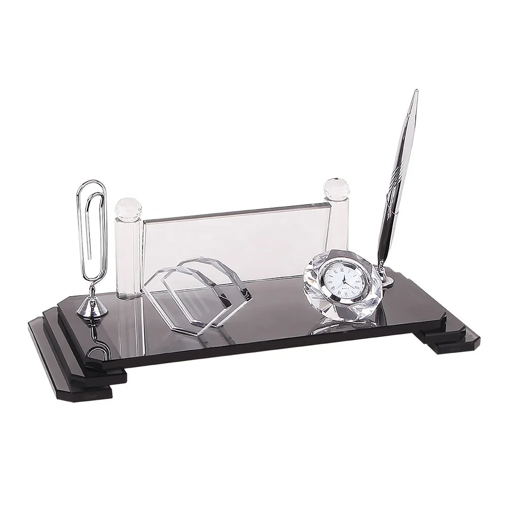 Personalized crystal office desk sets for gift table decor items office stationary