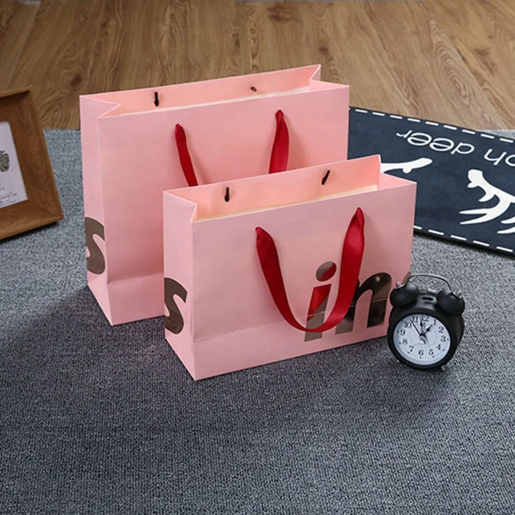 bag luxury shopping pink paper bag gift perfume packaging paper bag