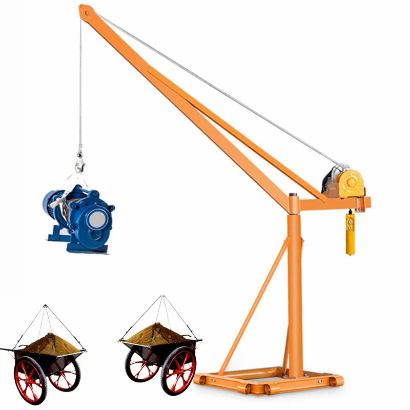 Small Crane Equipment Construction Material Lifting Tools arm crane 500kg Mini Roof Hoist Crane