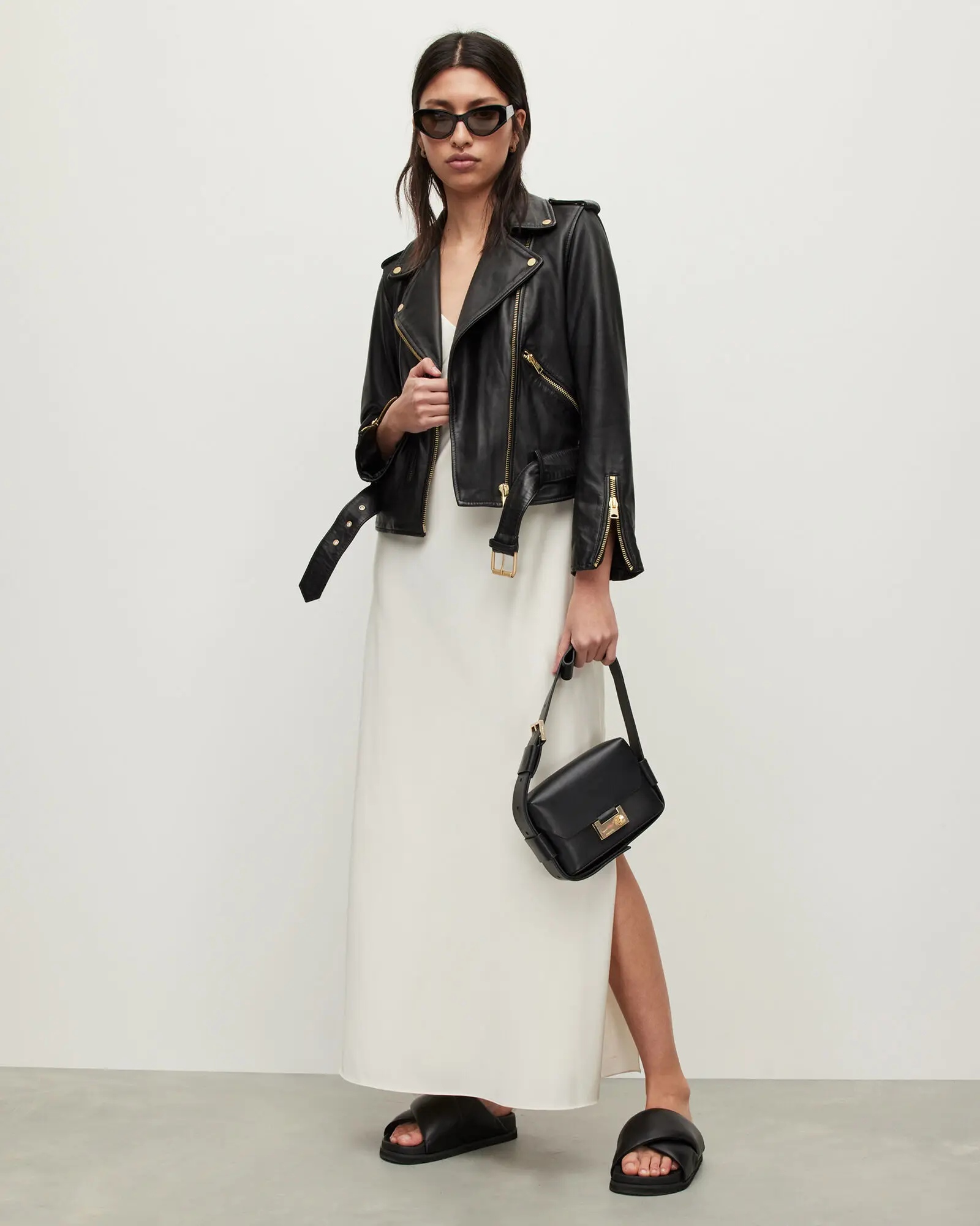 Balfern Gold Leather Biker Jacket Real Leather Sheepskin Aniline Zipper Carolyn Quilted Vintage Brown Women Biker Jacket