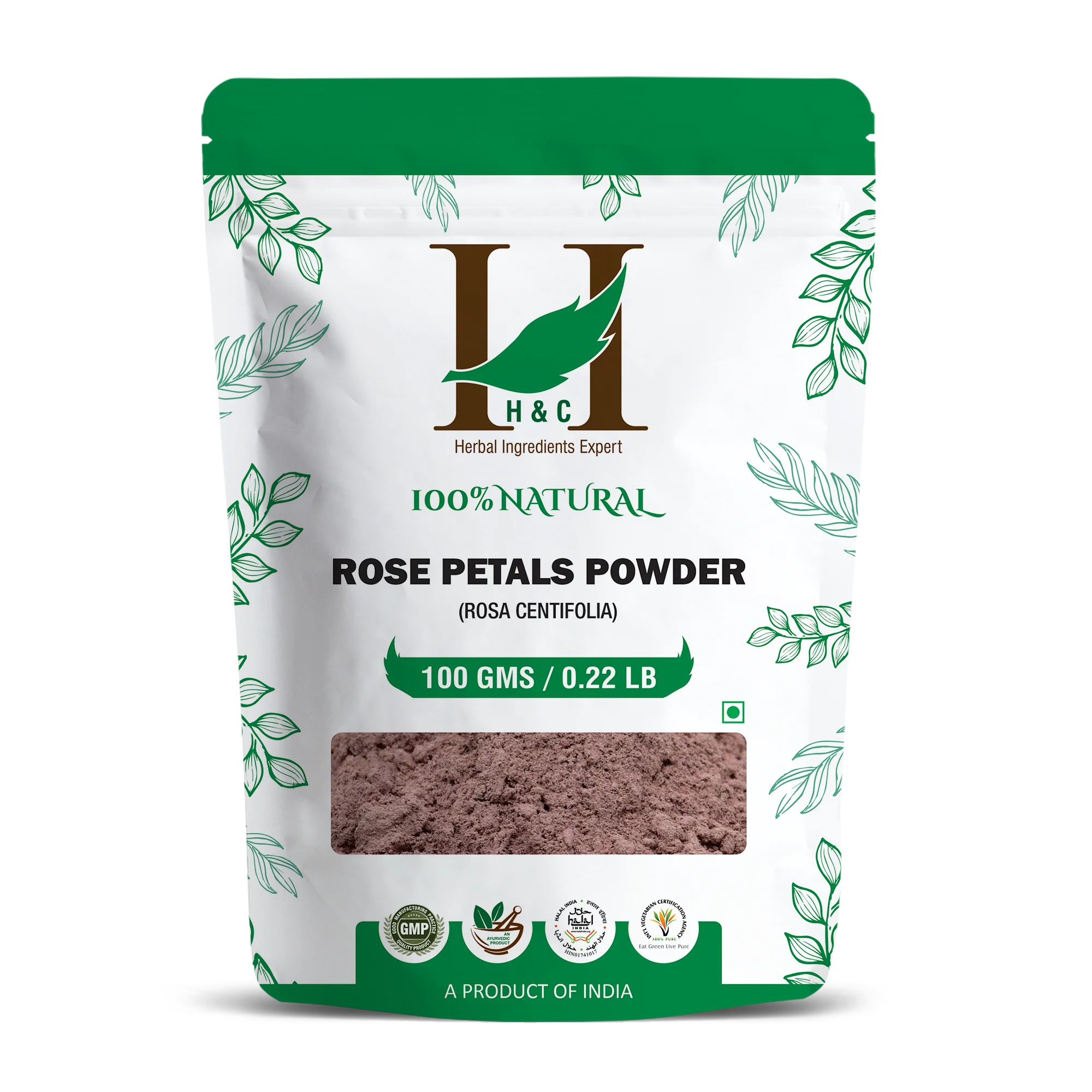 H&C Rose Petals Powder (Rosa centifolia) - 100g pack