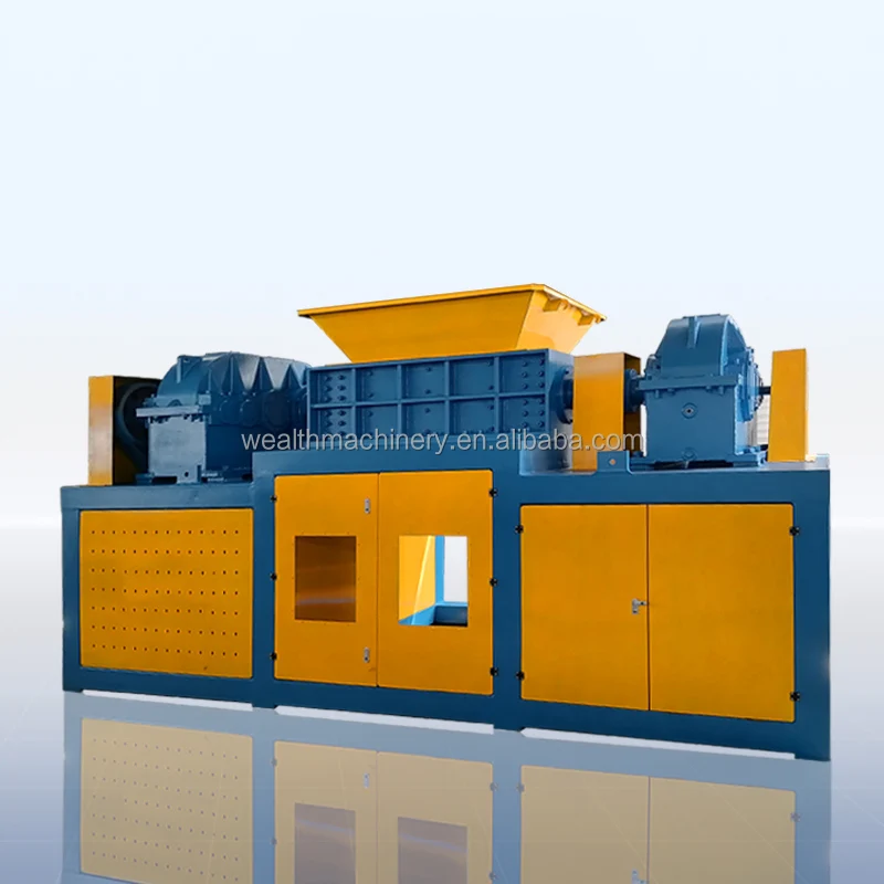 Industrial cardboarddouble shaft shredder waste wood pallet double shaft air conditioner shredder car computer shredding machine