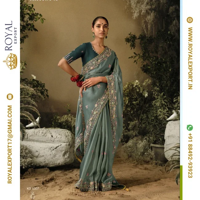 New Designer Pure Soft And Dola Silk Saree Fancy Fabric With Hand Worked Border With Designer Embroidery Worked Blouse