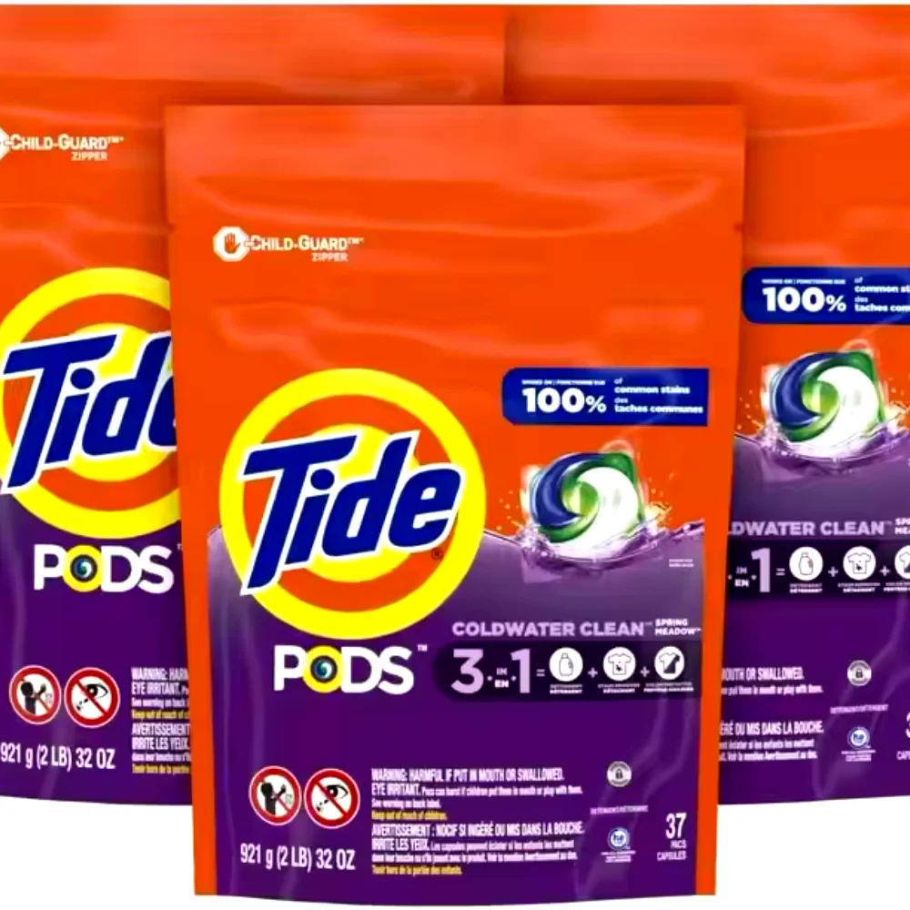 Tide PODS Laundry Detergent Soap Pods, Spring Meadow, 37 Count (Pack of 3 Bag Value Pack)